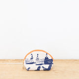 Hen House Darlene Bag || Navy, Orange Zip