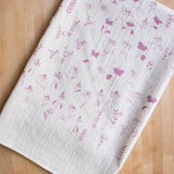 Handprinted Cotton Kitchen Towel || Flower Meadow