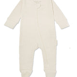 Organic Footie Waffle Jumpsuit || Natural