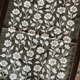 Organic Cotton Tea Towel || Floral on Olive