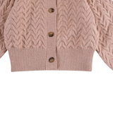 Zinne Girl's Cardigan || Cloudy Rose