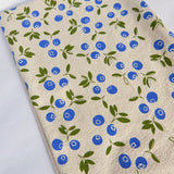 Natural Cotton Tea Towel || Blueberry