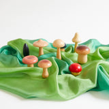 Handpainted Wooden Mushrooms Set