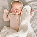 Organic 2 Way Zipper Footie || Blush