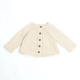 Milan Rib Knit Baby Girl Cardigan || Cream