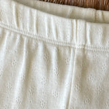 Pointelle Stretch Knit Baby Leggings || Natural