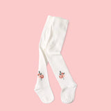 Baby Girl Tights || Floral Jacquard