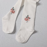 Baby Girl Tights || Floral Jacquard