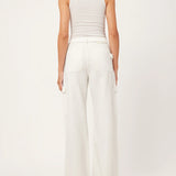 Zoie Wide Leg Relaxed Jean || White Cargo