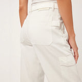 Zoie Wide Leg Relaxed Jean || White Cargo