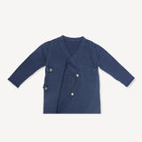 Milan Knit Baby Kimono Footie || Dusty Blue