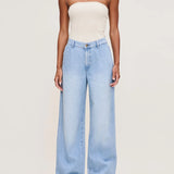 Isabel Wide Leg Mid-Rise Jeans || Beachfront