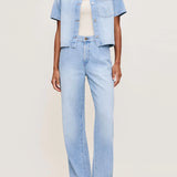 Isabel Wide Leg Mid-Rise Jeans || Beachfront