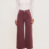 Hepburn Wide Leg High Rise Jean || Dried Rose