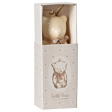 Metal Teddy Bear Ornament || Off White & Rose