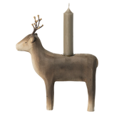 Wooden Reindeer Candle Holder || Large