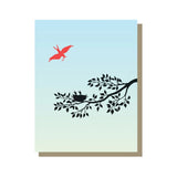Blank Greeting Card || Mama Bird Twig