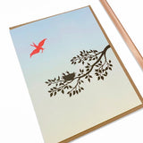 Blank Greeting Card || Mama Bird Twig