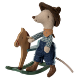 Cowboy Mouse on Rocking Horse || Little Brother