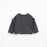 Jersey Cardigan with Ruffle Sleeve || Shadow