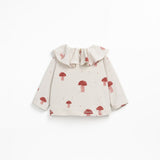 Jersey T-Shirt with Collar || Mushroom