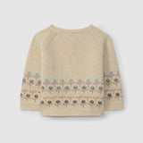 Jacquard Knitted Cardigan || Flowers