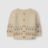 Jacquard Knitted Cardigan || Flowers