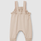 Plush Dungarees with Ruffle || Pink