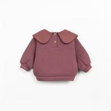 Knitted Fleece Sweater with Collar || Amora