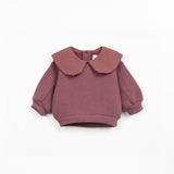 Knitted Fleece Sweater with Collar || Amora