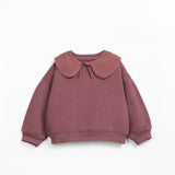 Knitted Cotton Sweater with Collar || Amora