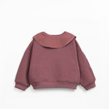 Knitted Cotton Sweater with Collar || Amora
