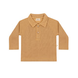 Long Sleeve Polo || Camello