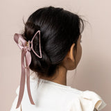 Ribbon Wrapped Claw Clip || Dusky Pink