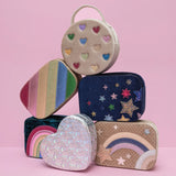 Celestial Star Velvet Bag || Pink Multi