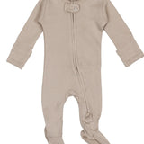 Organic 2-Way Zipper Footie || Oatmeal