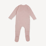 Organic Milan Sweater Knit Kimono Footie || Mauve Pink