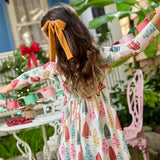 Girls Lame Steph Dress || Bottle Brush Trees