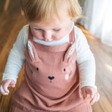 Bunny Baby Girl Tunic Dress Set || Apple Spice