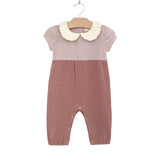 Colorblock Collar Romper || Soft Rose