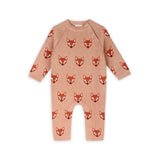 Fox Jacquard Knit Baby Hooded Jumpsuit || Chai Spice