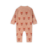 Fox Jacquard Knit Baby Hooded Jumpsuit || Chai Spice
