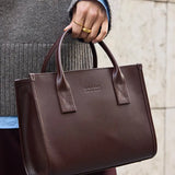 Jackie Midi Tote Bag || Chocolate Classic Leather