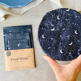 Organic Beeswax Food Wrap Set || Blue Flowers