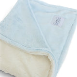 Luxury Duo Borderless Blanket || Blue & Ivory