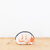 Hen House Darlene Bag || Navy, Orange Zip