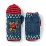Aubrey Floral Wool Flip Mittens || Light & Natural