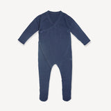 Milan Knit Baby Kimono Footie || Dusty Blue