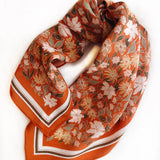 Silk Bandana Scarf || Botanical Garden Floral