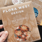 Silk Bandana Scarf || Botanical Garden Floral